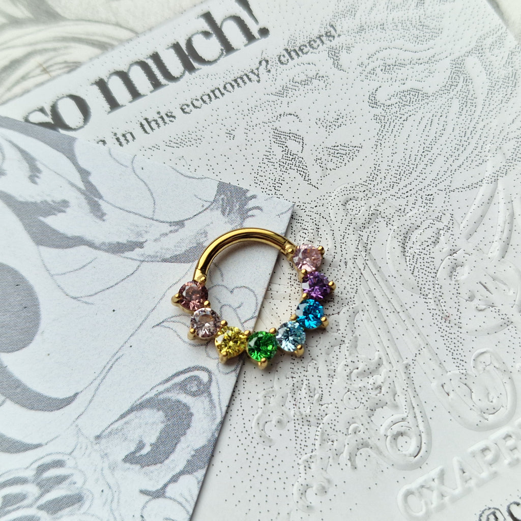 Titanium Gold Rainbow Hoop | Body Piercings Jewellery Alt