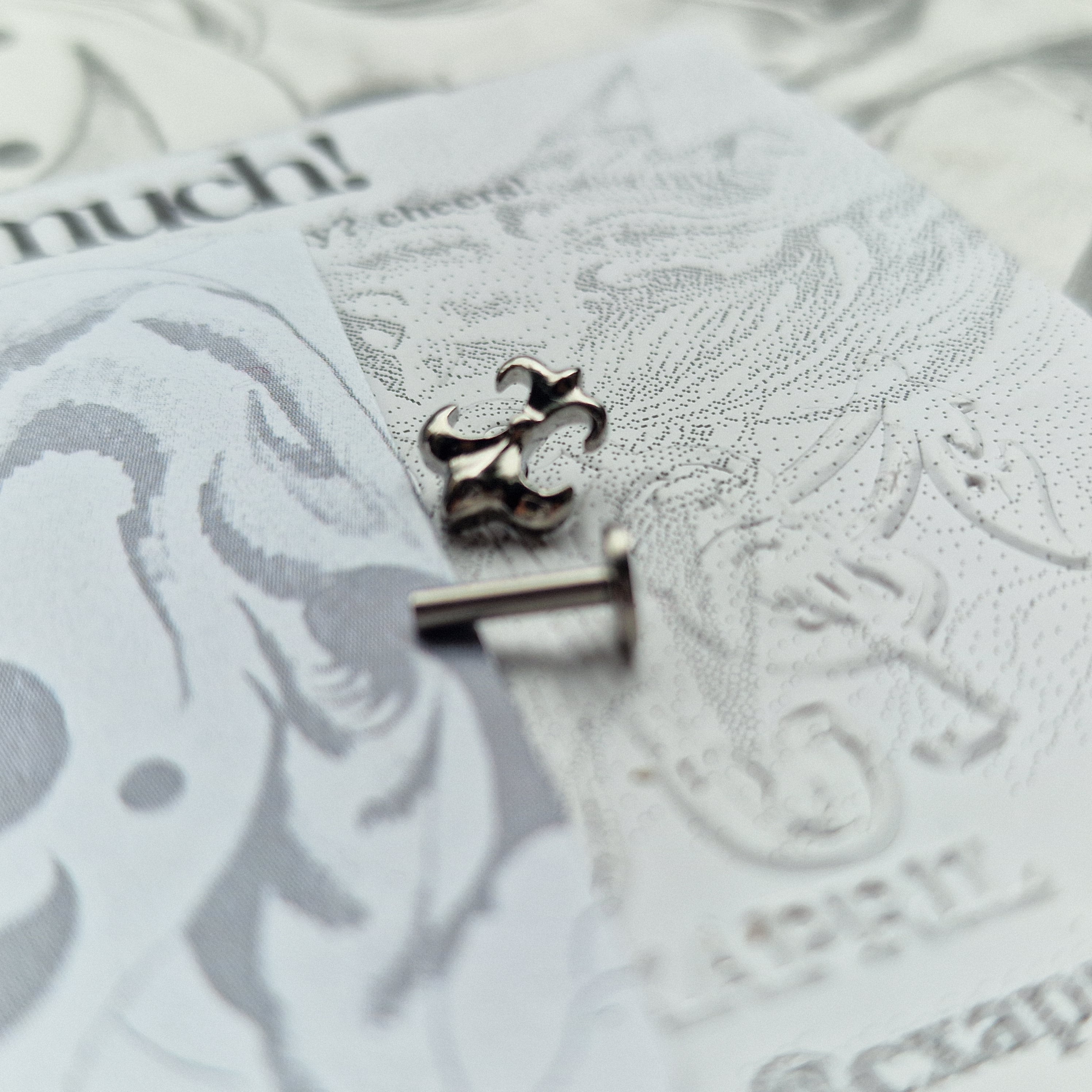 Silver Herald Cross Cartilage Stud Shield | Body Piercings Alt Jewellery