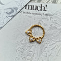 Trio Heart Hoop Gold Titanium | Septum Helix Daith Hoop