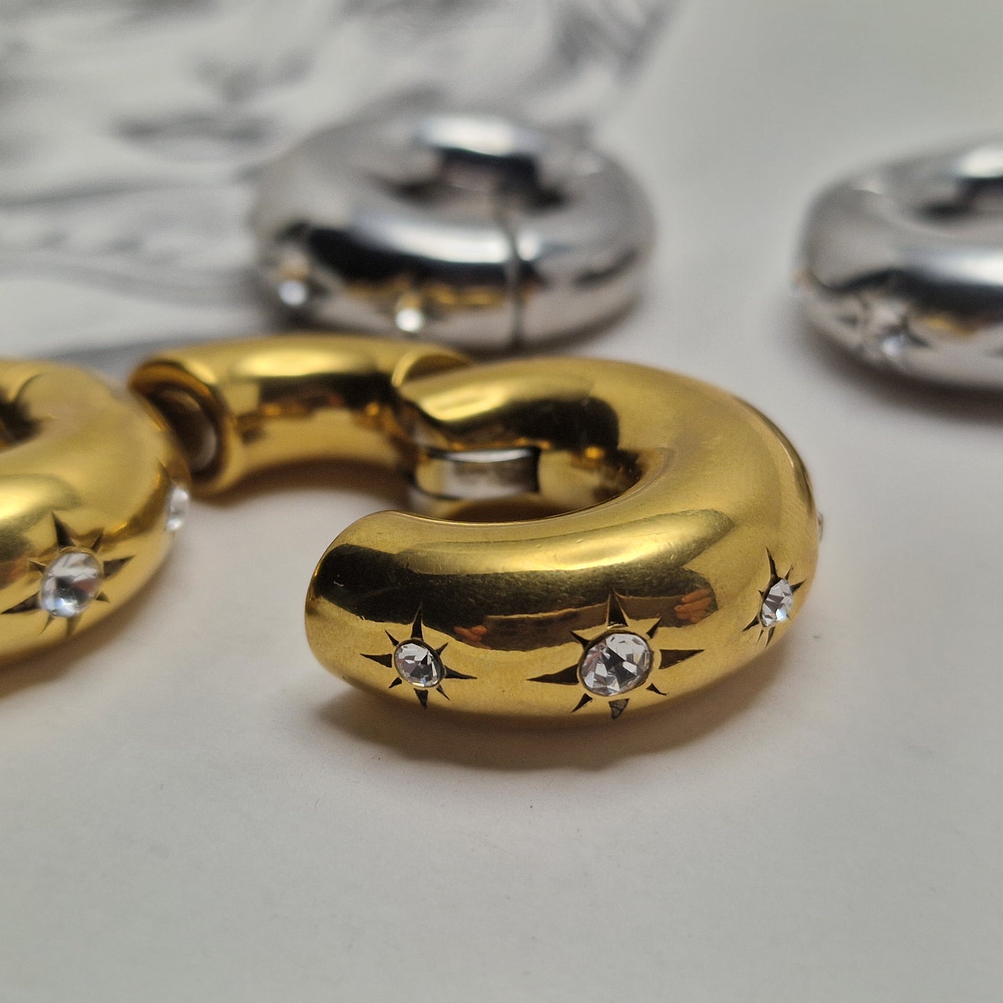 8MM 0G Golden Ear Weights Star Gaze Huggies