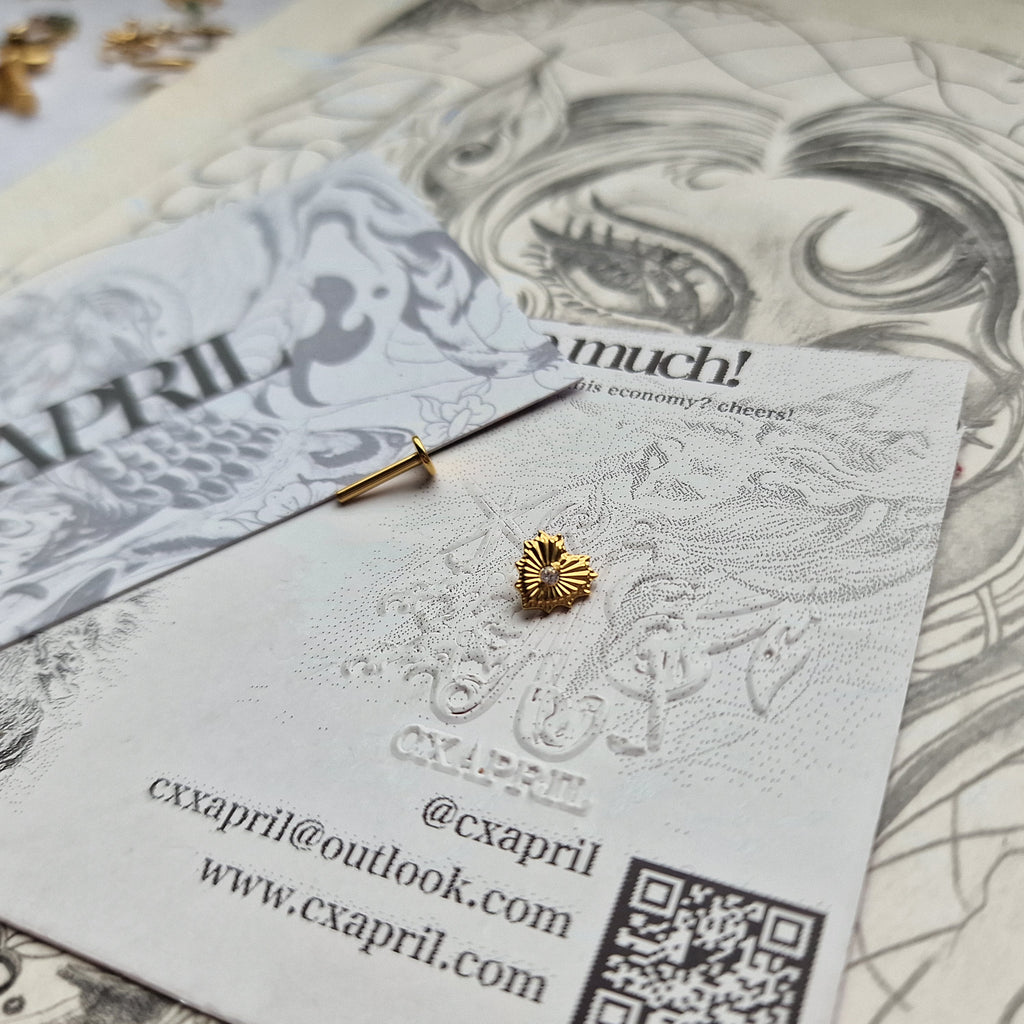 Sacred Heart Earring | Gold Titanium Body Jewellery