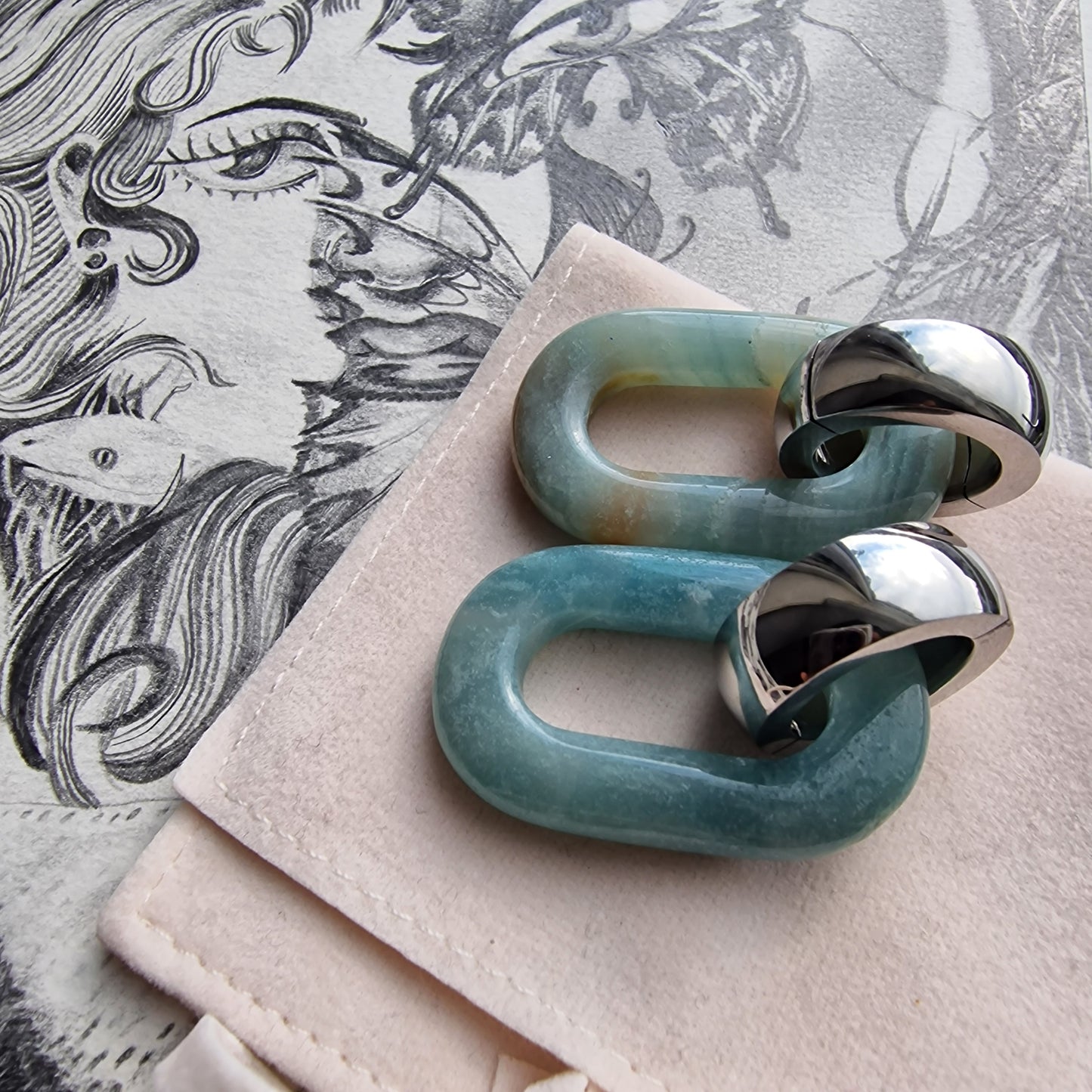 5MM 4G Amazonite Stone Healing Crystal Body Jewellery Stretched Ears | Gauges Stretched Lobes