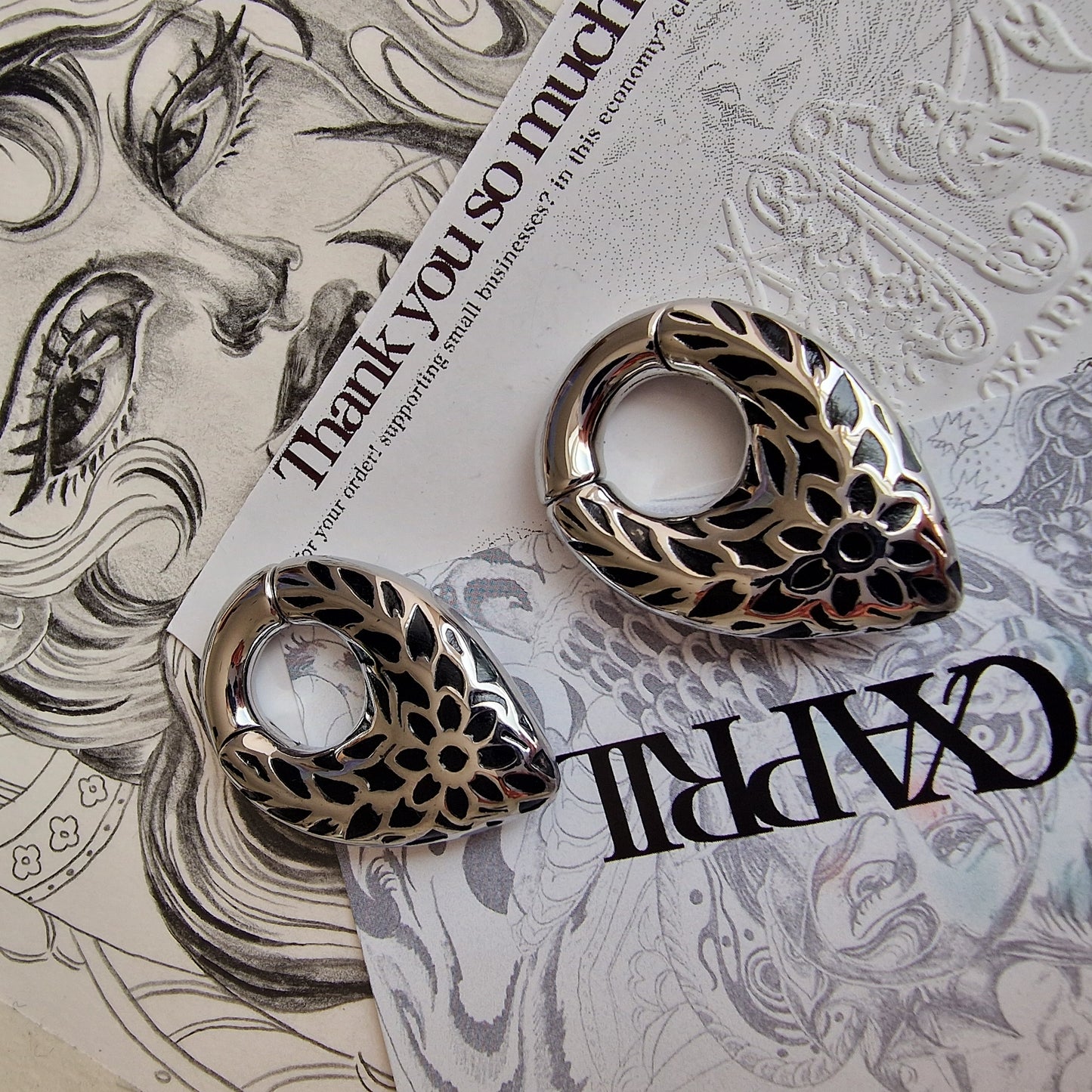 Silver Fallen Leaves | Ear Weights for Stretched Ears and Lobes